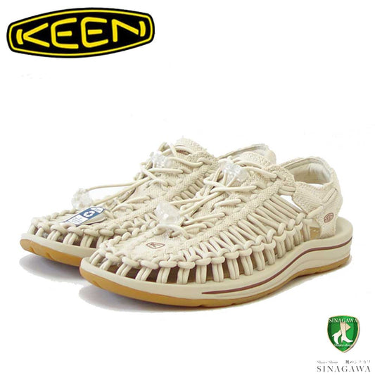 KEEN キーン UNEEK CANVAS（ユニーク キャンバス）  1026228（メンズ）カラー：Natural Canvas/Birch バックストラップ スリッポン スニーカー サンダル オープンエアー  キャンプ フェス スポーツ レジャー 旅行 「靴」