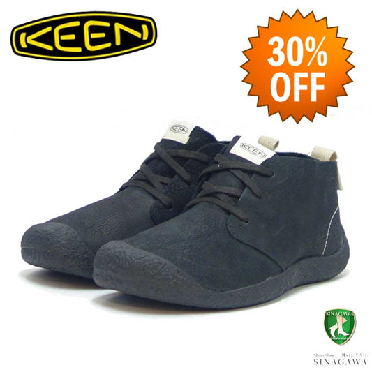 【SALE 30%OFF】 キーン KEEN  モージー チャッカ レザー 1026461 ブラック（メンズ）風合いの良いヌバックレザー スニーカー アンクルブーツ 展開サイズ 27cm 27.5cm 28cm「靴」