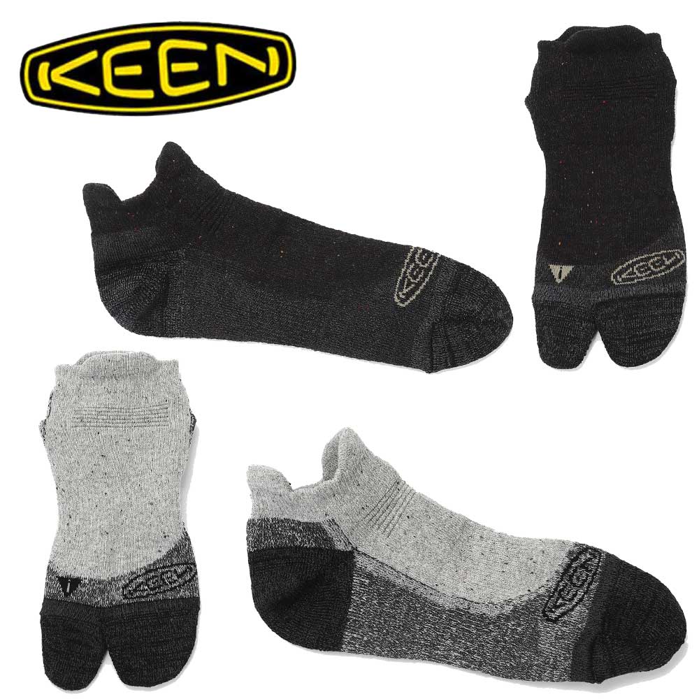 KEEN キーン タビグリップ ソックス ローカット （ユニセックス） カラー：Grey Mix(1026563) ・ Black Mix(1026564)  日本製 靴下 アウトドア ウォーキング ハイキング