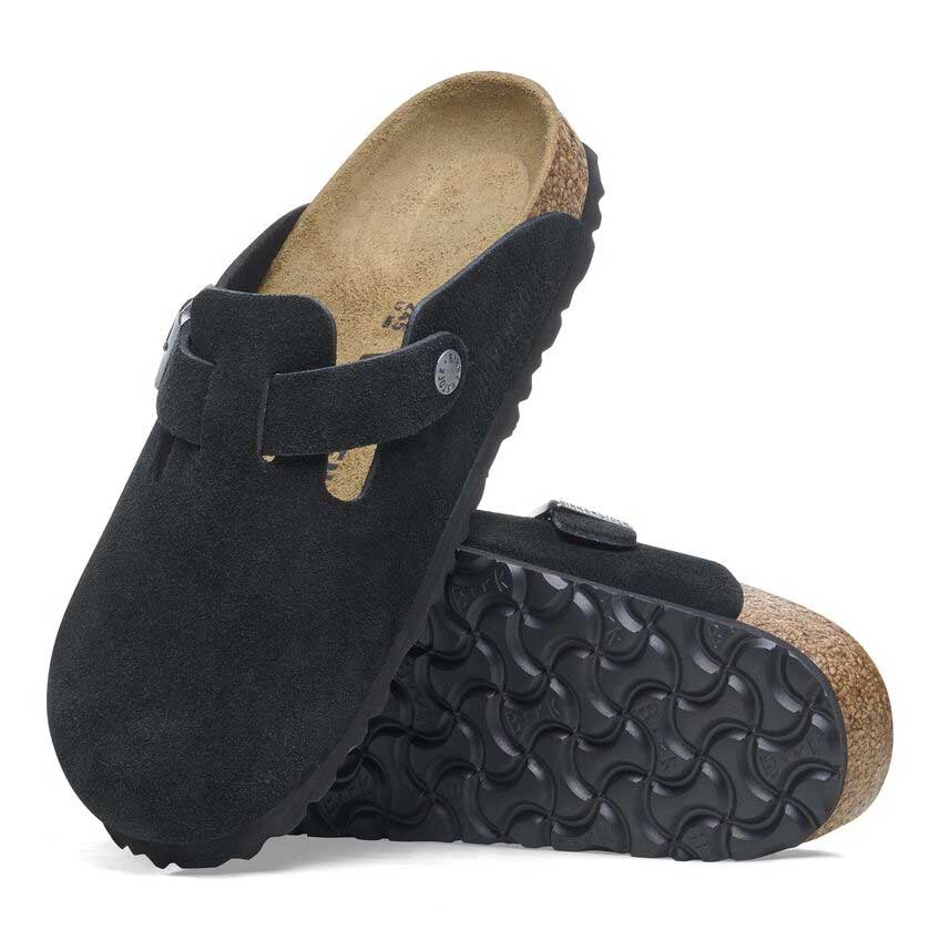 ビルケンシュトックBIRKENSTOCKBoston（ボストン）メンズ幅広（レギュラーフィット）1027142（スエードレザー／ブラック）サボクロッグドイツ製快適サンダル「靴」
