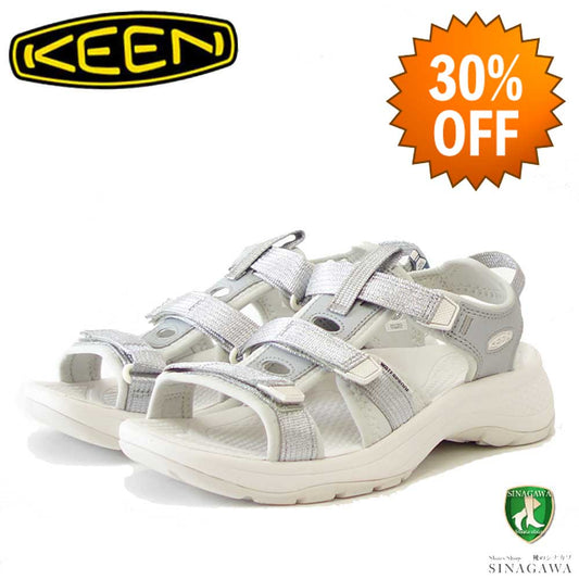 【SALE 30%OFF】 KEEN キーン アストリア ウエスト オープン トゥ サンダル  1027178（レディース）カラー ：Silver / Star White  アウトドア スポーツサンダル ウォーターサンダル フェス キャンプ「靴」