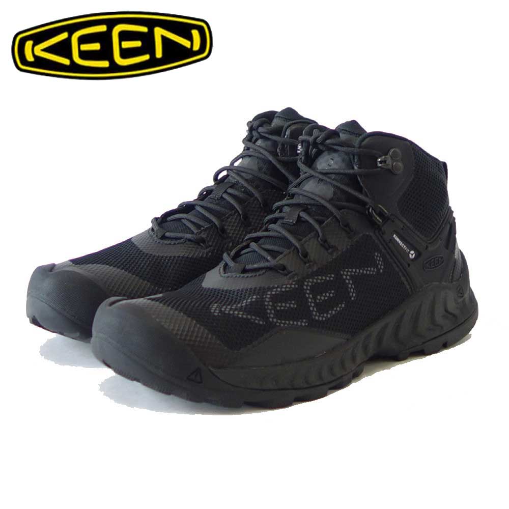 KEEN キーン NXIS EVO WP 1027191  ネクシス エヴォ ミッド ウォータープルーフ カラー：ブラック ライトハイキングシューズ ウォーキング トレッキング トラベル（メンズ）「靴」