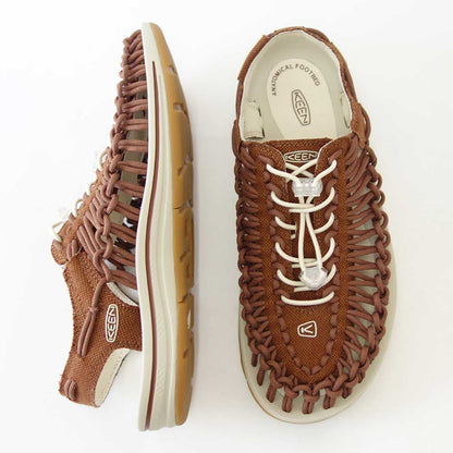 【SALE 30%OFF】 KEEN キーン UNEEK CANVAS（ユニーク キャンバス）  1027247（メンズ）カラー：Tortoise Shell / Birch バックストラップ スリッポン スニーカー サンダル オープンエアー  キャンプ フェス スポーツ レジャー 旅行 「靴」