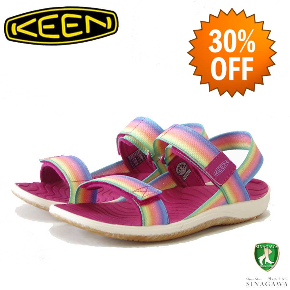 【SALE 30%OFF】 キーン KEEN  エル バックストラップ 1027308 Rainbow/Festival Fuchsia（キッズ） 1027332 スポーツ オープントゥサンダル ビーチ サンダル 「靴」