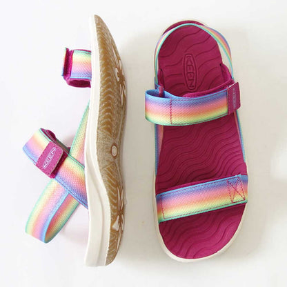 【SALE 30%OFF】 キーン KEEN  エル バックストラップ 1027308 Rainbow/Festival Fuchsia（キッズ） 1027332 スポーツ オープントゥサンダル ビーチ サンダル 「靴」