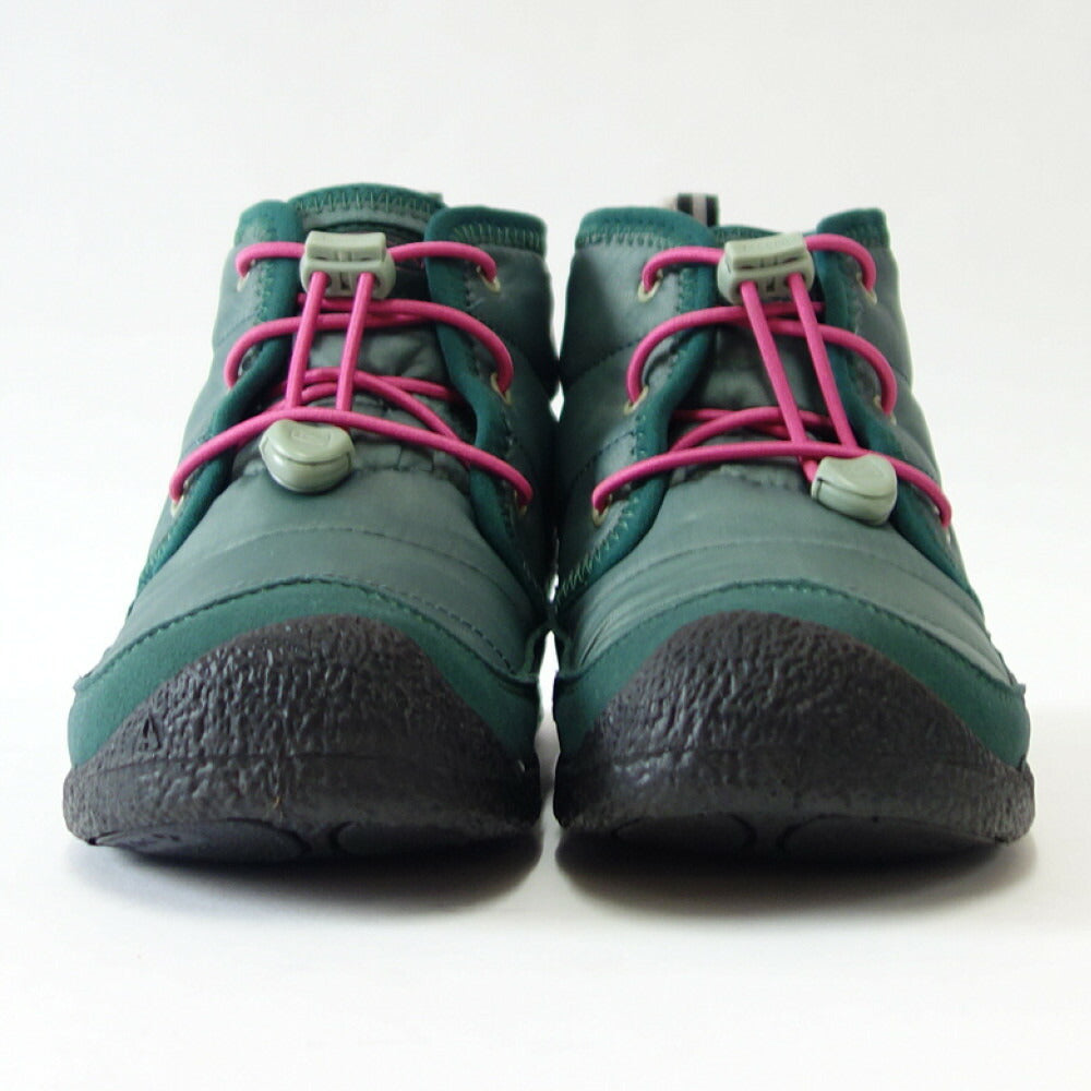 キーン KEEN  ハウザー ツー チャッカ ウォータープルーフ 1027749 Dark Forest / Fuchsia Purple（キッズ）1027755 ショートブーツ 防水ウインターブーツ 「靴」