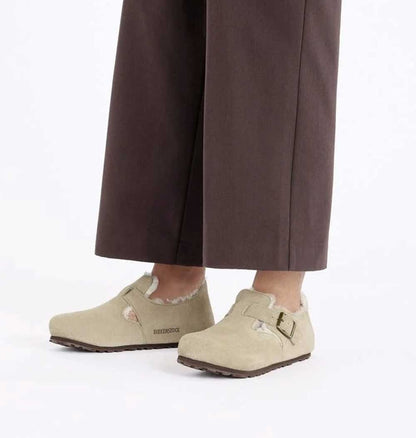 ビルケンシュトックBIRKENSTOCKLONDONShearling（ロンドンシアリング）1028470レディース（スエードレザー／トープ）ナロー幅スリッポンコンフォートシューズ「靴」