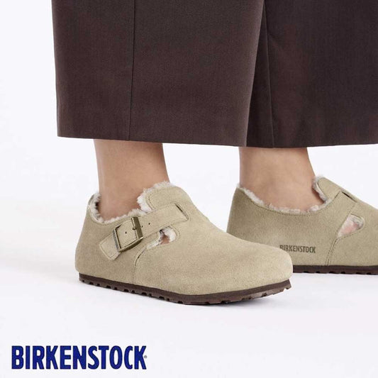 ビルケンシュトックBIRKENSTOCKLONDONShearling（ロンドンシアリング）1028470レディース（スエードレザー／トープ）ナロー幅スリッポンコンフォートシューズ「靴」