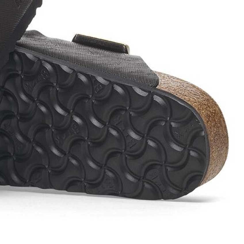BIRKENSTOCKビルケンシュトックARIZONA（アリゾナ）サフィアーノブラック1029282（レギュラーフィット幅広）メンズサンダルビルコフロールエンボス加工「靴」