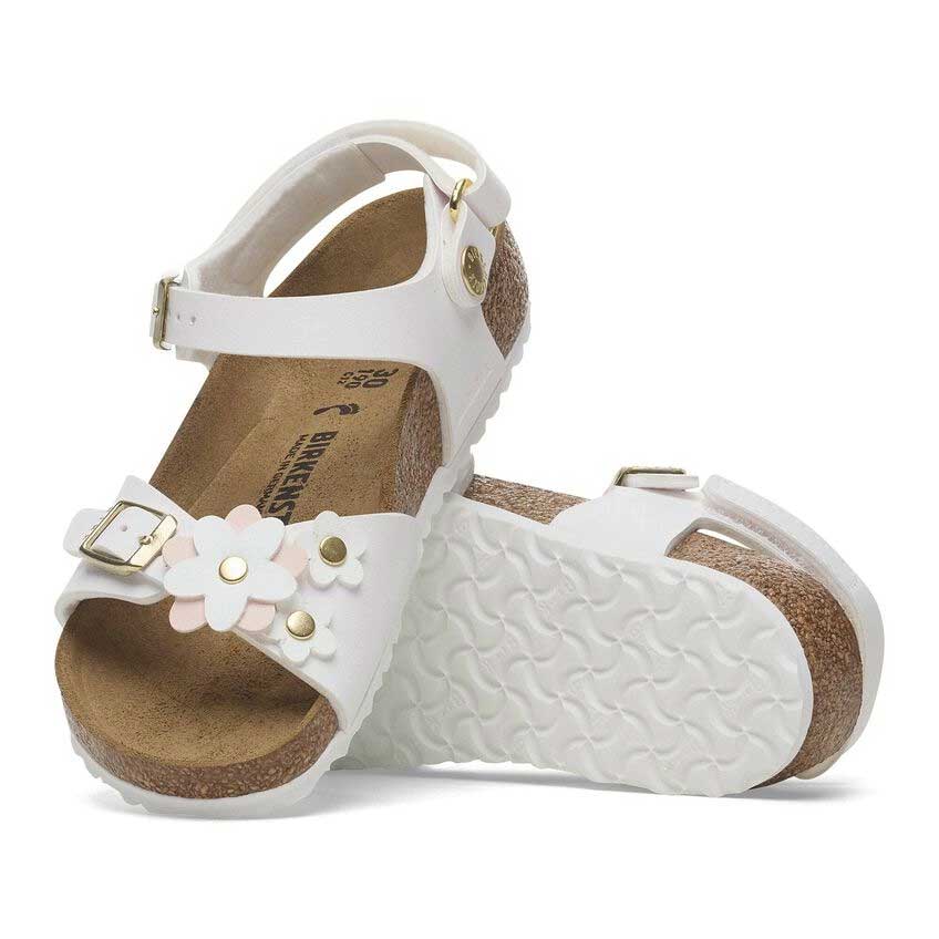 ビルケンシュトックBIRKENSTOCKリオプレインフラワーズASキッズサンダル1029561ホワイトビルコフローサンダルコンフォートジュニア