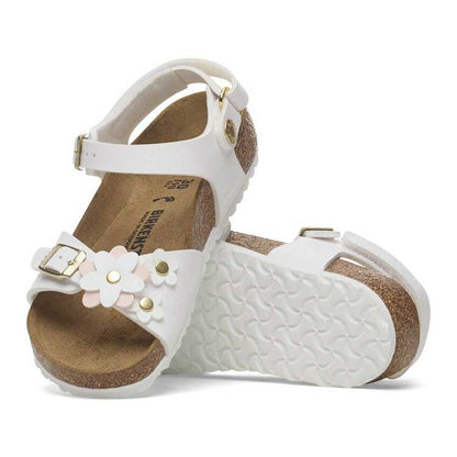 ビルケンシュトックBIRKENSTOCKリオプレインフラワーズASキッズサンダル1029561ホワイトビルコフローサンダルコンフォートジュニア