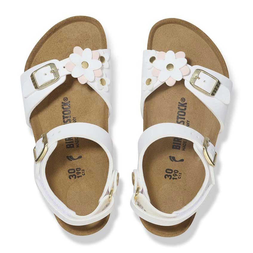 ビルケンシュトックBIRKENSTOCKリオプレインフラワーズASキッズサンダル1029561ホワイトビルコフローサンダルコンフォートジュニア