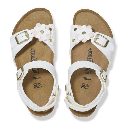 ビルケンシュトックBIRKENSTOCKリオプレインフラワーズASキッズサンダル1029561ホワイトビルコフローサンダルコンフォートジュニア
