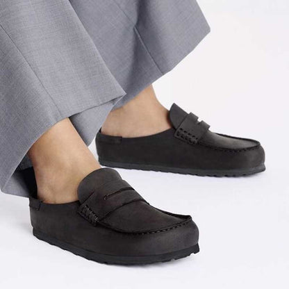 ビルケンシュトックBIRKENSTOCKNaplesWrapped（ネープルズラップ）幅広（レギュラーフィット）1029711（オイルドレザー／ブラック）メンズサボクロッグ快適サンダル「靴」