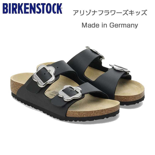 ビルケンシュトックBIRKENSTOCKArizonaKidsアリゾナフラワーズキッズサンダル1029844ブラックビルコフローサンダルコンフォートジュニア