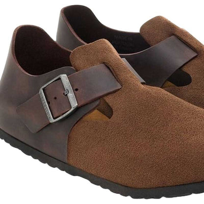 ビルケンシュトックBIRKENSTOCKLONDON（ロンドン）メンズレギュラーフィット1030157（ミックスドレザー／ダークティー）スリッポンコンフォートシューズ「靴」