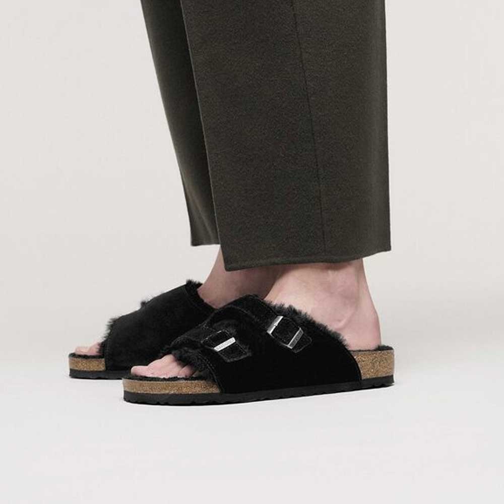 ビルケンシュトックBIRKENSTOCKZurichLammfell（チューリッヒシアリング）1030627ブラック（スエードレザー／ボア）（レディースサンダルナローフィット）「正規輸入品」「靴」