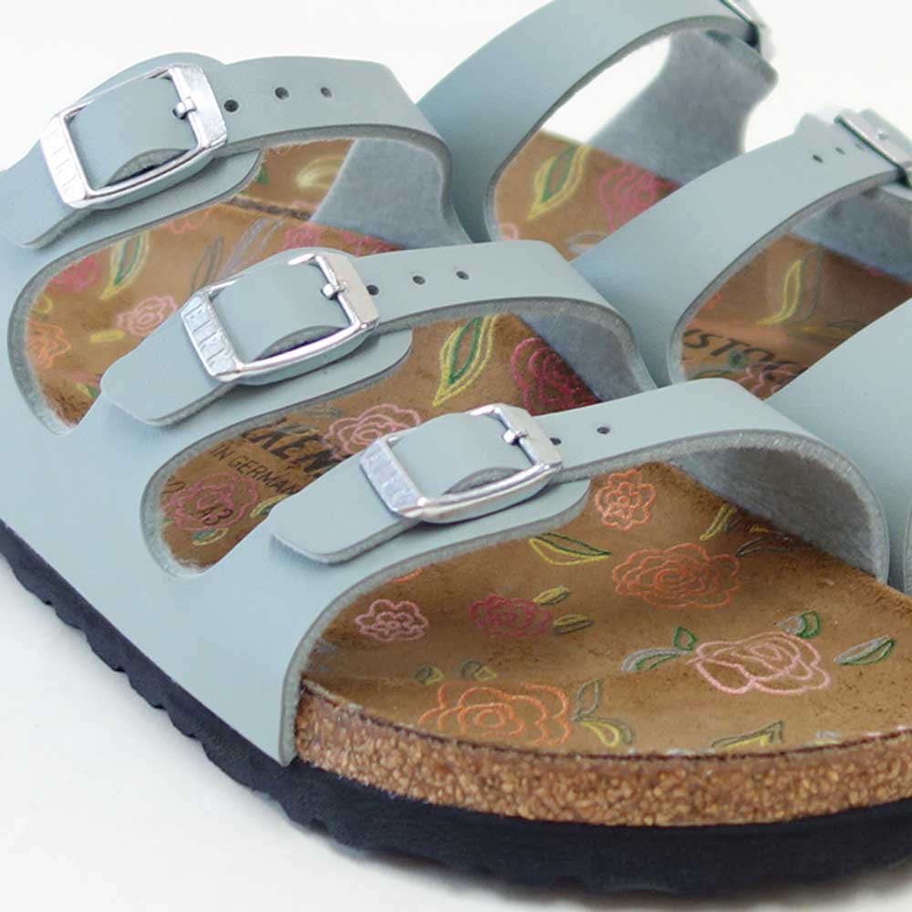 BIRKENSTOCKビルケンシュトックFLORIDA（フロリダ）ピュアセージ1031661（ナローフィット幅狭）フラワープリントインソールドイツ生まれの快適サンダル「靴」
