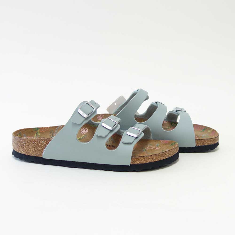BIRKENSTOCKビルケンシュトックFLORIDA（フロリダ）ピュアセージ1031661（ナローフィット幅狭）フラワープリントインソールドイツ生まれの快適サンダル「靴」