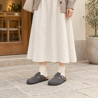 ビルケンシュトックBIRKENSTOCKBoston（ボストン）レディース幅狭（ナローフィット）1031678（スエードレザー／チャコール）サボクロッグドイツ製快適サンダル「靴」