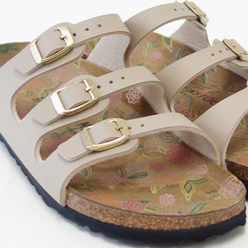 BIRKENSTOCKビルケンシュトックFLORIDA（フロリダ）サンドキャッスル1031715（ナローフィット幅狭）フラワープリントインソールドイツ生まれの快適サンダル「靴」