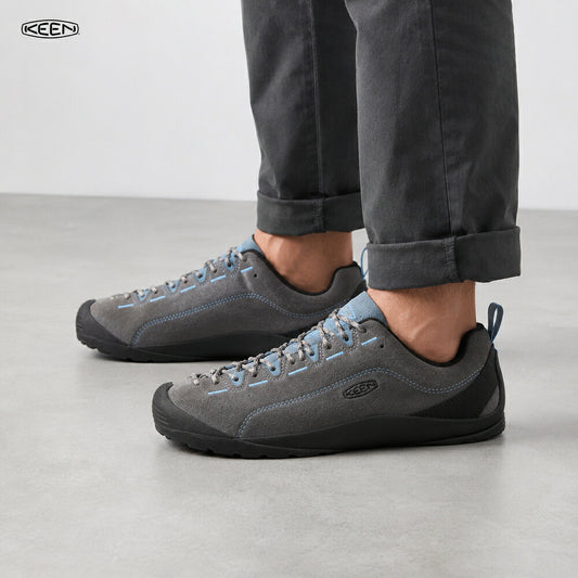 KEENキーンJASPERジャスパー1032591（メンズ）カラー：MAGNET/FADEDDENIMアウトドアスニーカーウォーキングシューズ天然皮革本革スエード「靴」