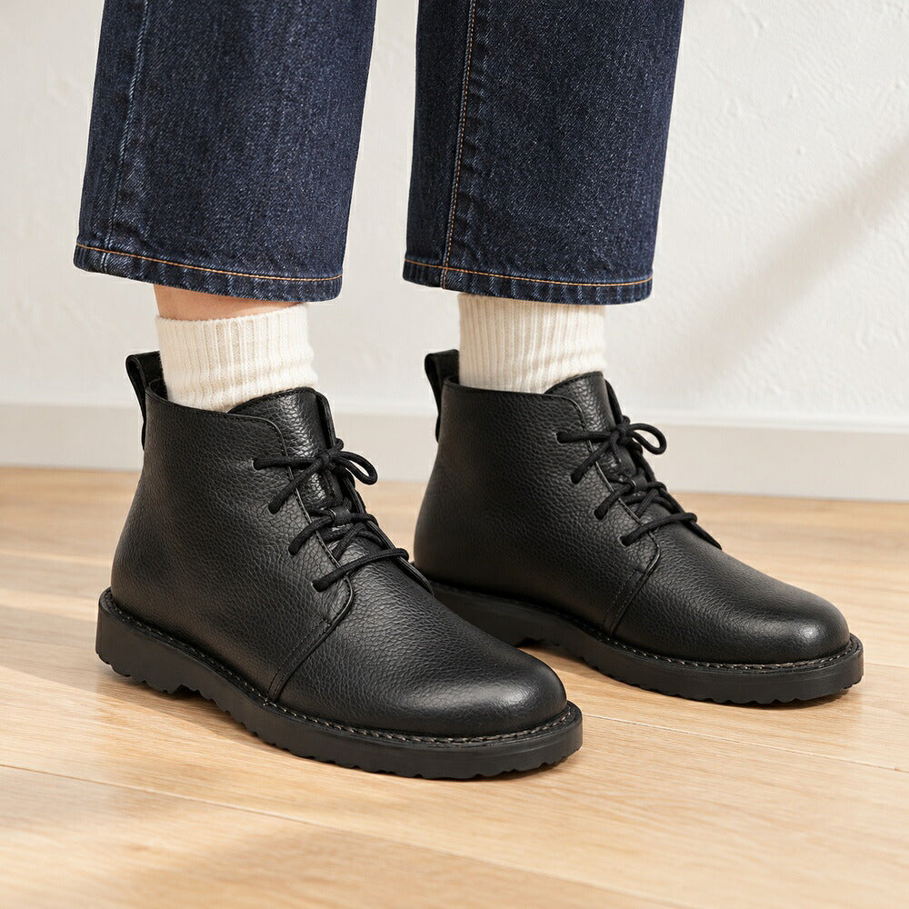ビルケンシュトックBIRKENSTOCKUppsalaMid（アップサラミッド）レディース（幅狭）1032786（ナチュラルレザー／ブラック）ショートブーツコンフォートフラットシューズ「靴」