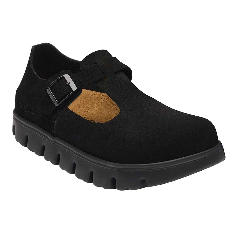 ビルケンシュトックパピリオParisChunky（パリスチャンキー）レディース（幅狭）1033071（スエード／ブラック）厚底コンフォートフラットシューズ「靴」