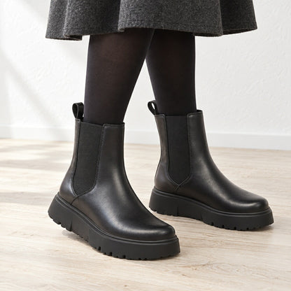 ビルケンシュトックBIRKENSTOCKパピリオThedaチェルシー（レディース）1033120（ブラック）ショートブーツサイドゴア「靴」