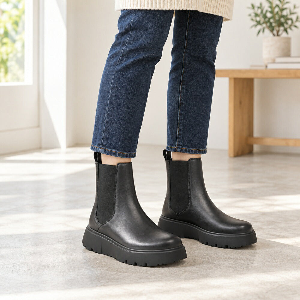 ビルケンシュトックBIRKENSTOCKパピリオThedaチェルシー（レディース）1033120（ブラック）ショートブーツサイドゴア「靴」