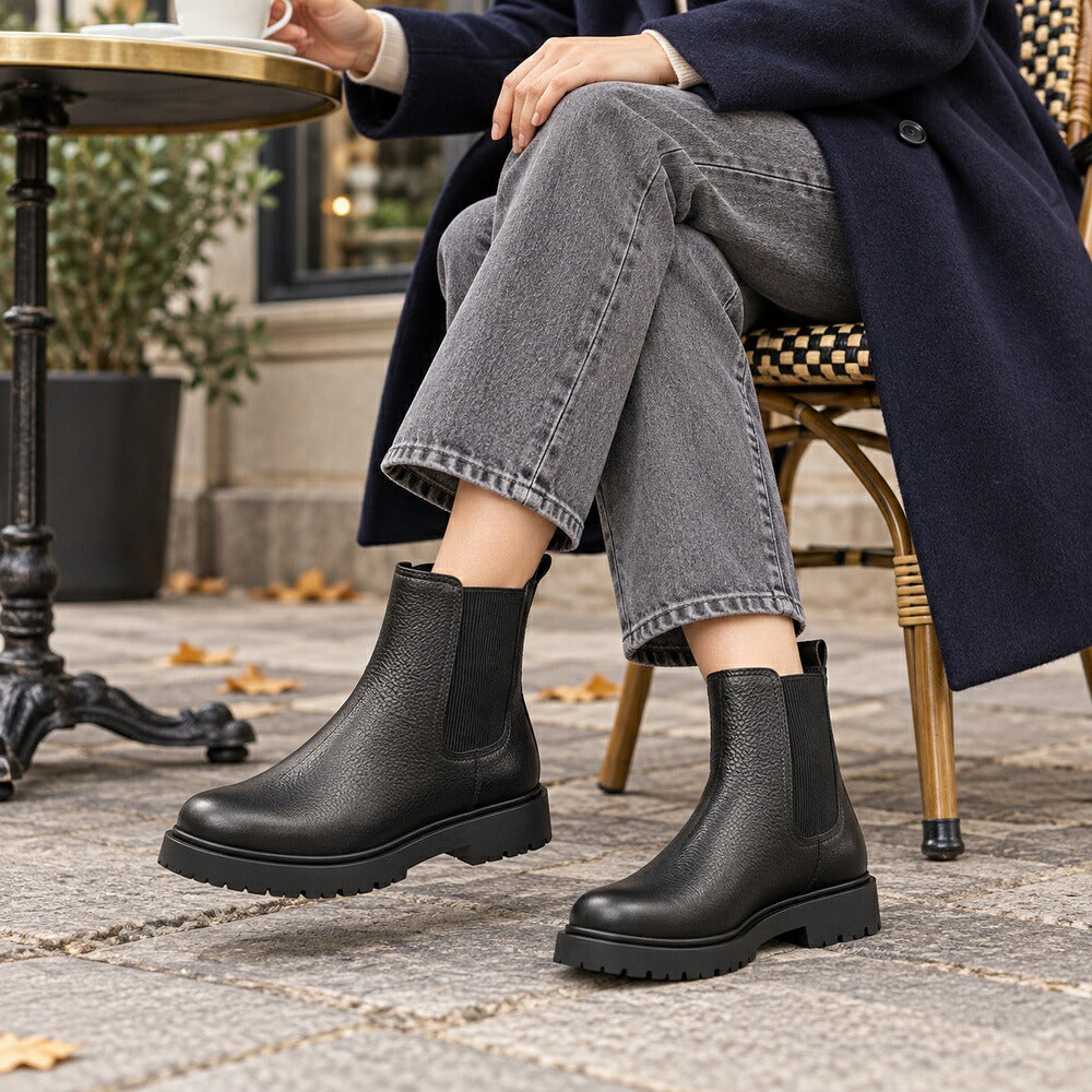ビルケンシュトックBIRKENSTOCKハイウッドチェルシー（レディース）1033138（ブラック）ショートブーツサイドゴア「靴」