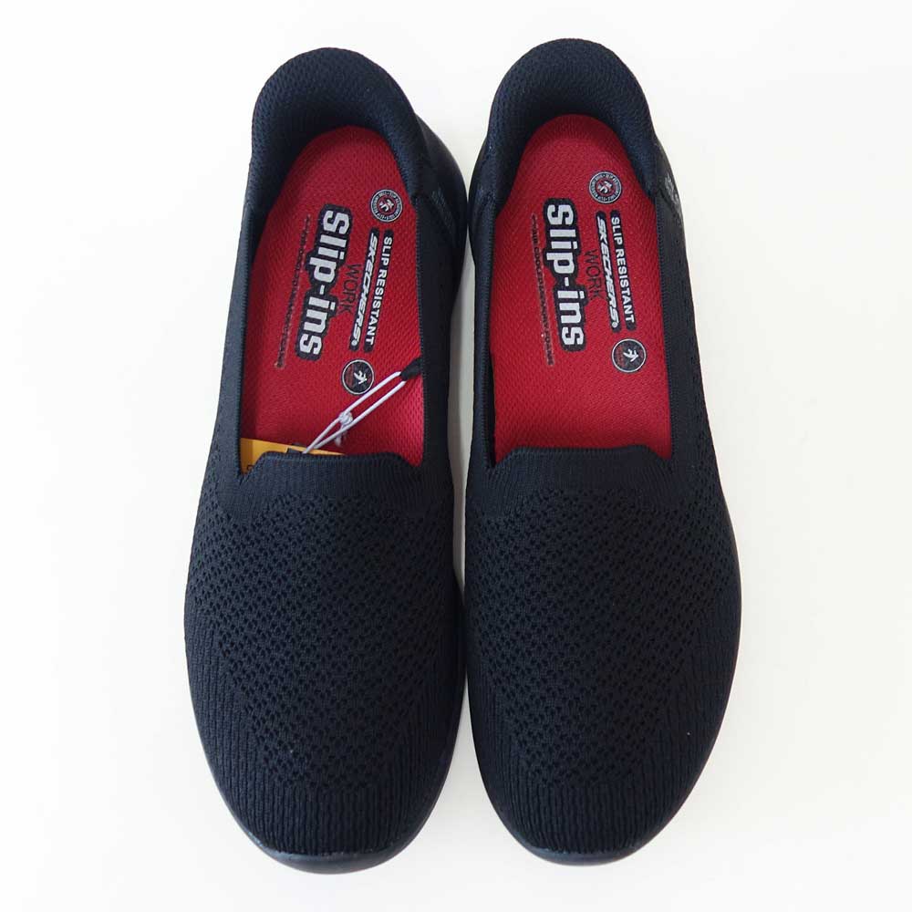 スケッチャーズSKECHERSARYASR108304BLKブラック（レディース）ワーク滑り止めメッシュ人工繊維ストレッチスリッポンスニーカーレディースハンズフリー帯電防止「靴」