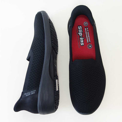 スケッチャーズSKECHERSARYASR108304BLKブラック（レディース）ワーク滑り止めメッシュ人工繊維ストレッチスリッポンスニーカーレディースハンズフリー帯電防止「靴」
