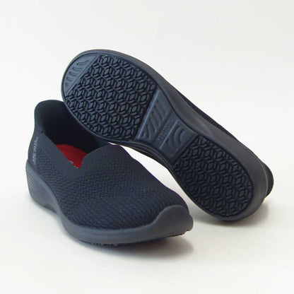 スケッチャーズSKECHERSARYASR108304BLKブラック（レディース）ワーク滑り止めメッシュ人工繊維ストレッチスリッポンスニーカーレディースハンズフリー帯電防止「靴」