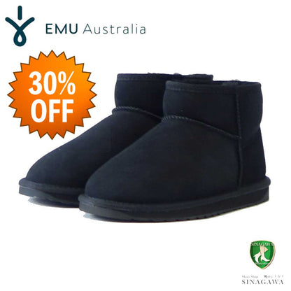 【SALE 30%OFF】 エミュー EMU W 10937 Stinger Micro スティンガー（レディース） ：ブラック  ムートンブーツ シープスキン ショートブーツ「靴」