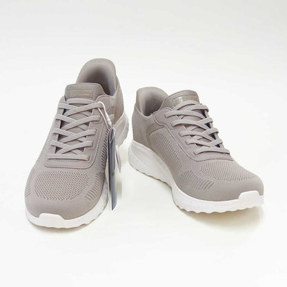 スケッチャーズSKECHERSボブススポートスクワッドカオス117497WTPEトープ（レディース）メッシュ人工繊維ワイドフィット(4E)スニーカーレディースハンズフリー洗濯機洗い可能「靴」