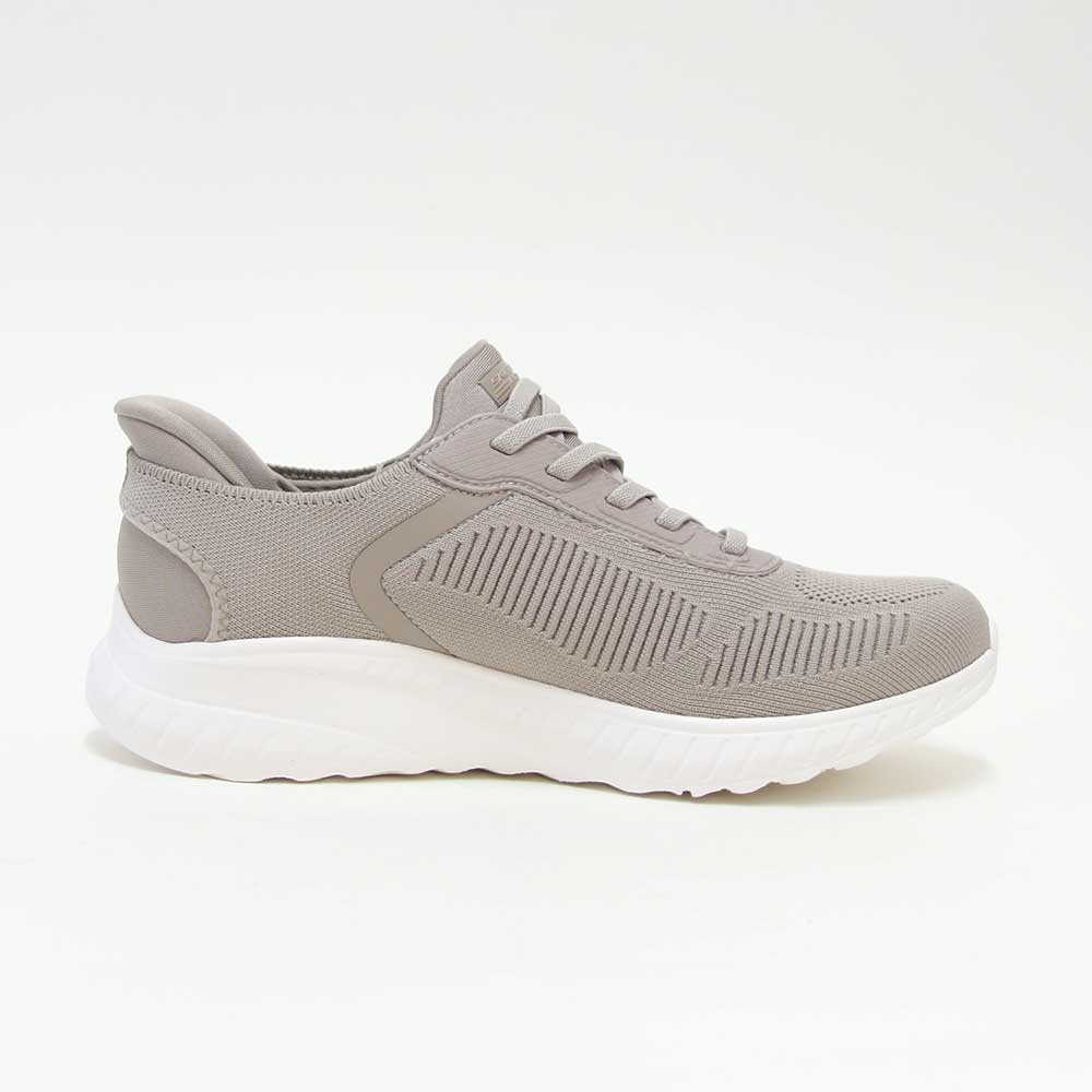 スケッチャーズSKECHERSボブススポートスクワッドカオス117497WTPEトープ（レディース）メッシュ人工繊維ワイドフィット(4E)スニーカーレディースハンズフリー洗濯機洗い可能「靴」