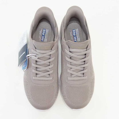 スケッチャーズSKECHERSボブススポートスクワッドカオス117497WTPEトープ（レディース）メッシュ人工繊維ワイドフィット(4E)スニーカーレディースハンズフリー洗濯機洗い可能「靴」