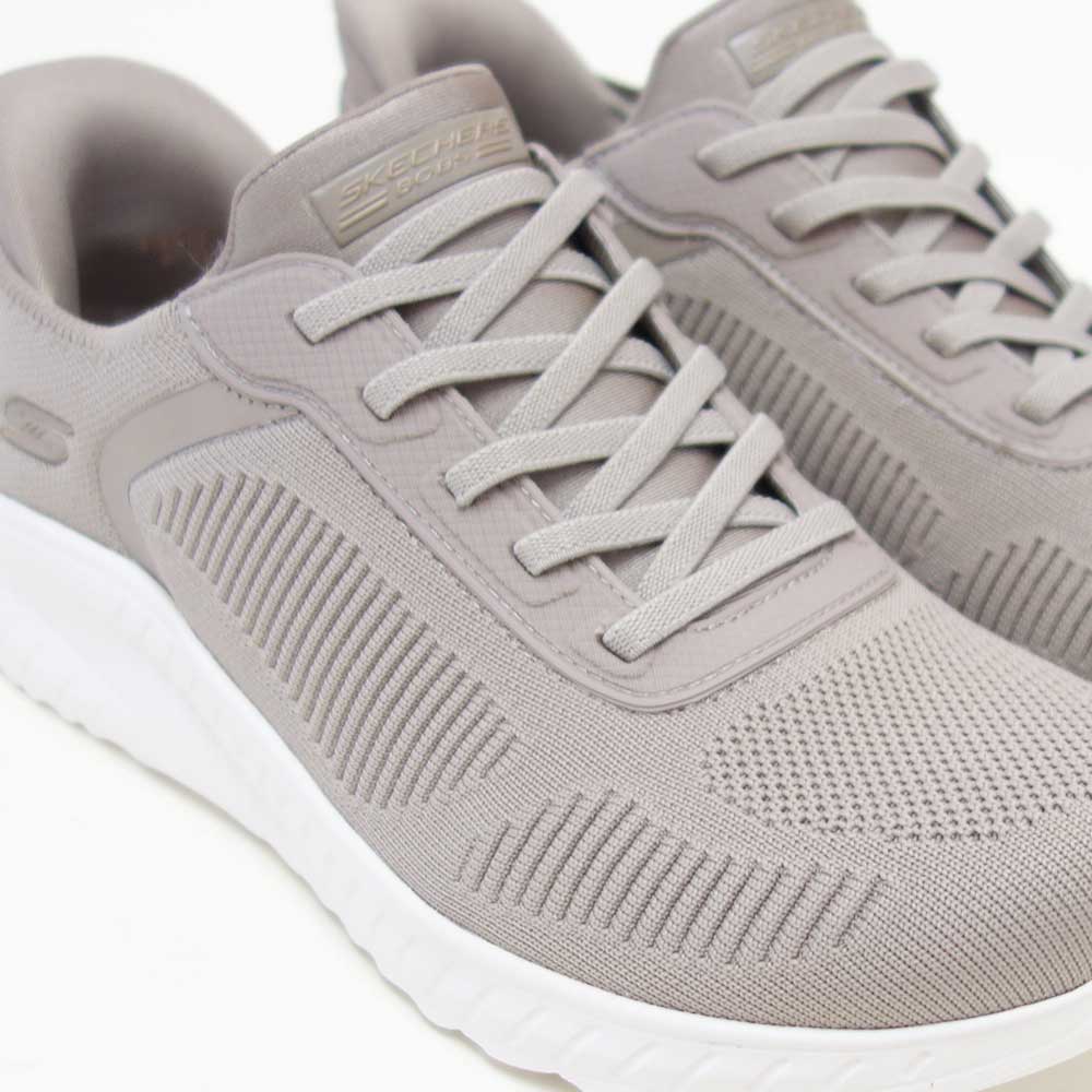 スケッチャーズSKECHERSボブススポートスクワッドカオス117497WTPEトープ（レディース）メッシュ人工繊維ワイドフィット(4E)スニーカーレディースハンズフリー洗濯機洗い可能「靴」