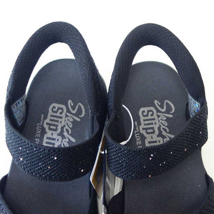 スケッチャーズSKECHERSアリヤ-スパークリングプレイズ119842BBKブラック（レディース）フラットサンダルストレッチスリッポンハンズフリー洗濯機洗い可能「靴」