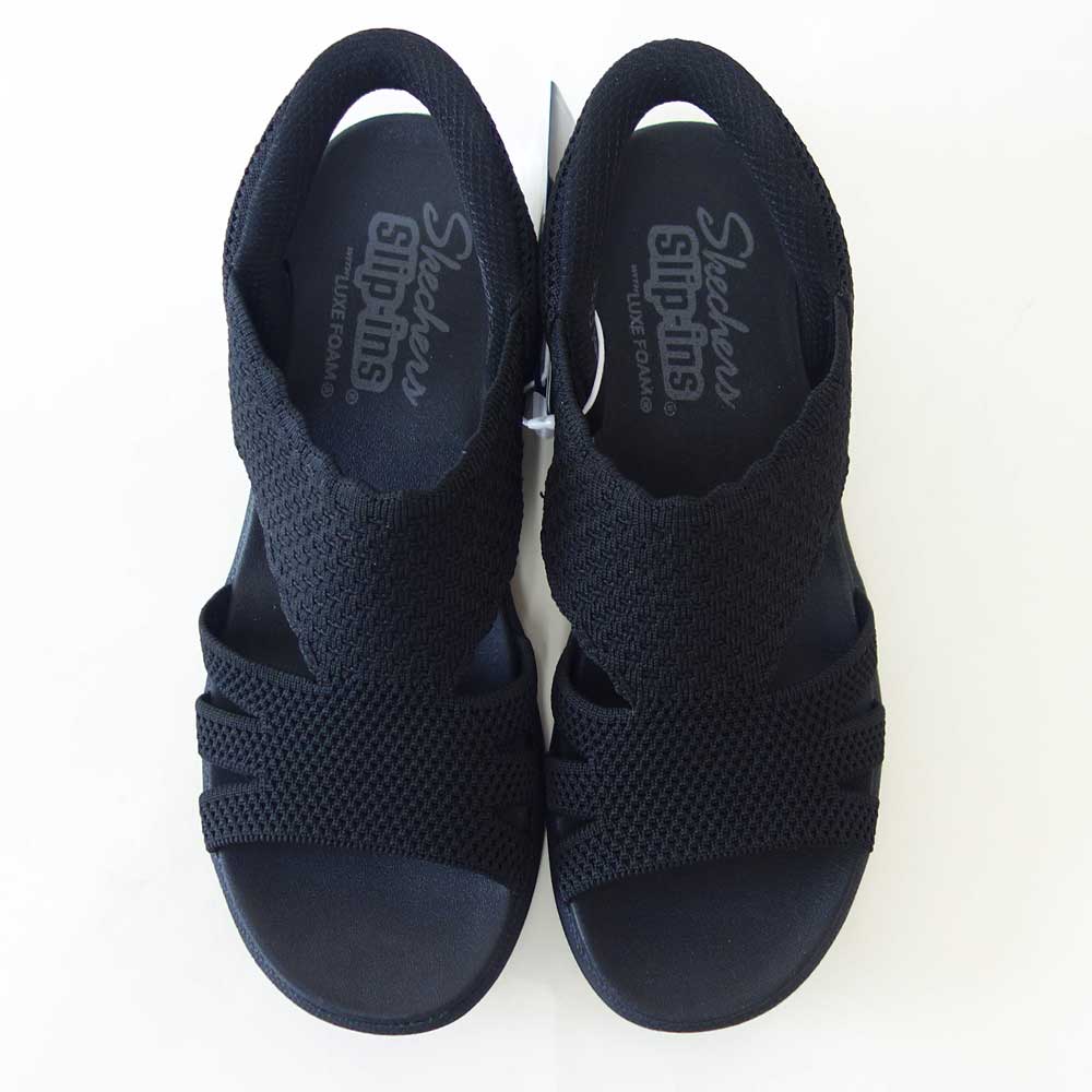 スケッチャーズSKECHERSパラレルライト-サマーインバイト120012BBKブラック（レディース）ウェッジサンダルストレッチハンズフリー「靴」