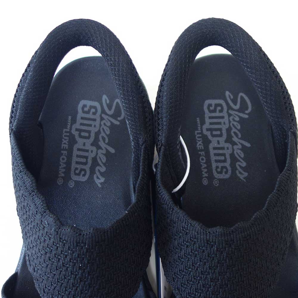 スケッチャーズSKECHERSパラレルライト-サマーインバイト120012BBKブラック（レディース）ウェッジサンダルストレッチハンズフリー「靴」