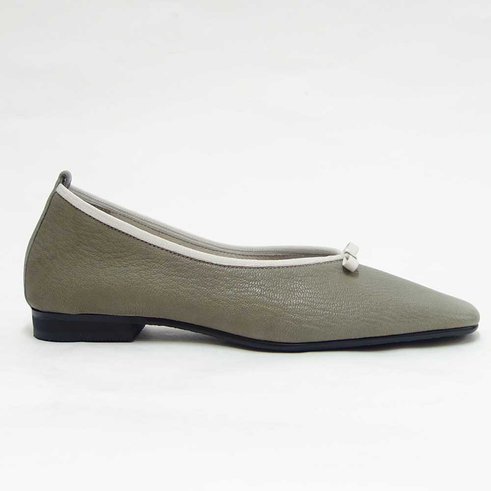 【SALE 50%OFF】 RABOKIGOSHI works（ラボキゴシ ワークス） 12453 グレー  スクエアトウパンプス バレエシューズ   1.5cmヒール 「靴」