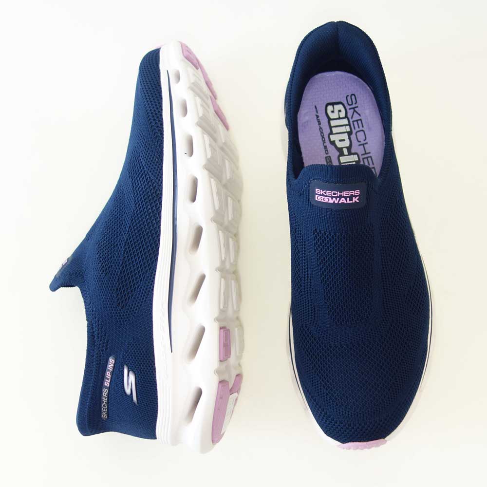 スケッチャーズSKECHERSGOWALKGLIDE-STEP2.0125120NVMTネイビー（レディース）ゴーウォークグライドステップ2.0アネットメッシュ人工繊維ストレッチスリッポンスニーカーレディースハンズフリー洗濯機洗い可能「靴」