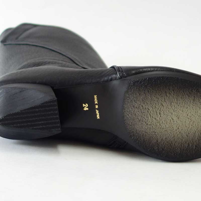 RABOKIGOSHIworks（ラボキゴシワークス）12757ブラック本革ハーフブーツ天然皮革3.5cmヒール日本製「靴」