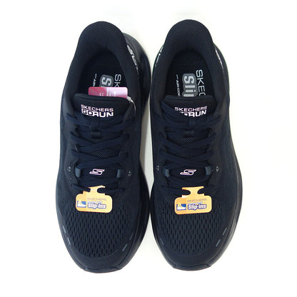 スケッチャーズSKECHERSマックスクッショニンググライドステップ129400BBKブラック（レディース）メッシュ人工繊維レースアップスニーカーレディースハンズフリー洗濯機洗い可能「靴」