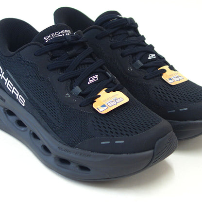 スケッチャーズSKECHERSマックスクッショニンググライドステップ129400BBKブラック（レディース）メッシュ人工繊維レースアップスニーカーレディースハンズフリー洗濯機洗い可能「靴」