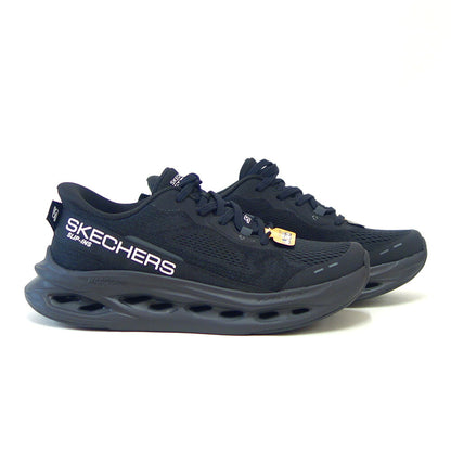 スケッチャーズSKECHERSマックスクッショニンググライドステップ129400BBKブラック（レディース）メッシュ人工繊維レースアップスニーカーレディースハンズフリー洗濯機洗い可能「靴」