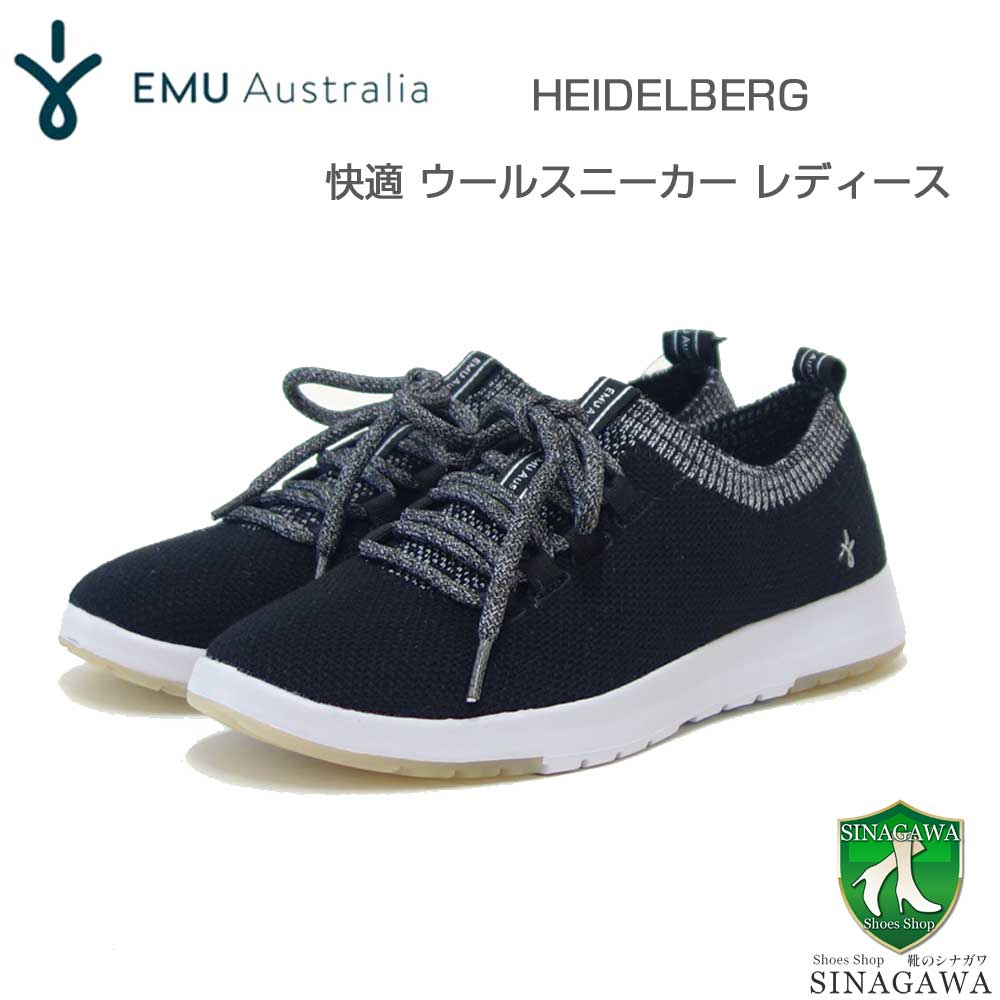エミューEMUW13029HEIDELBERG（レディース）カラー：ブラックウールスリッポンフラットシューズ「靴」