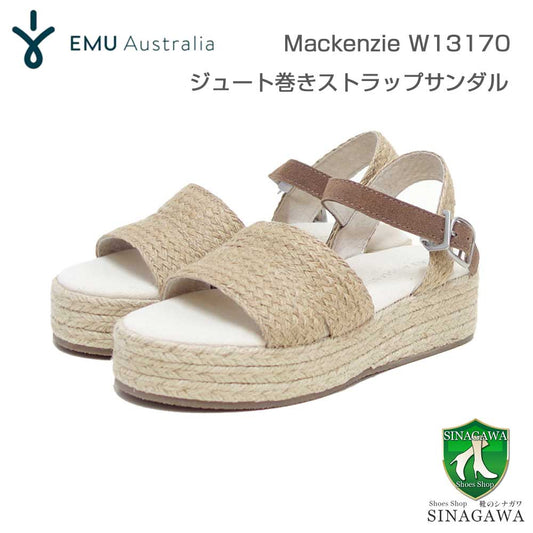 エミューオーストラリアEMUW13170Mackenzieエスパドリーユストラップサンダル（レディース）カラー：ナチュラル厚底サンダルリゾートバックストラップ「靴」
